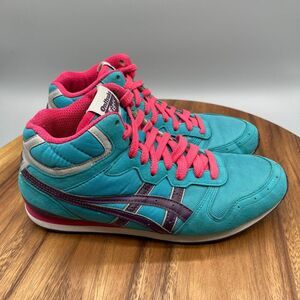ASICS Onitsuka Tiger Shoes Womens Size 8 Blue HN8Q6 Reflective Running Hi-Top